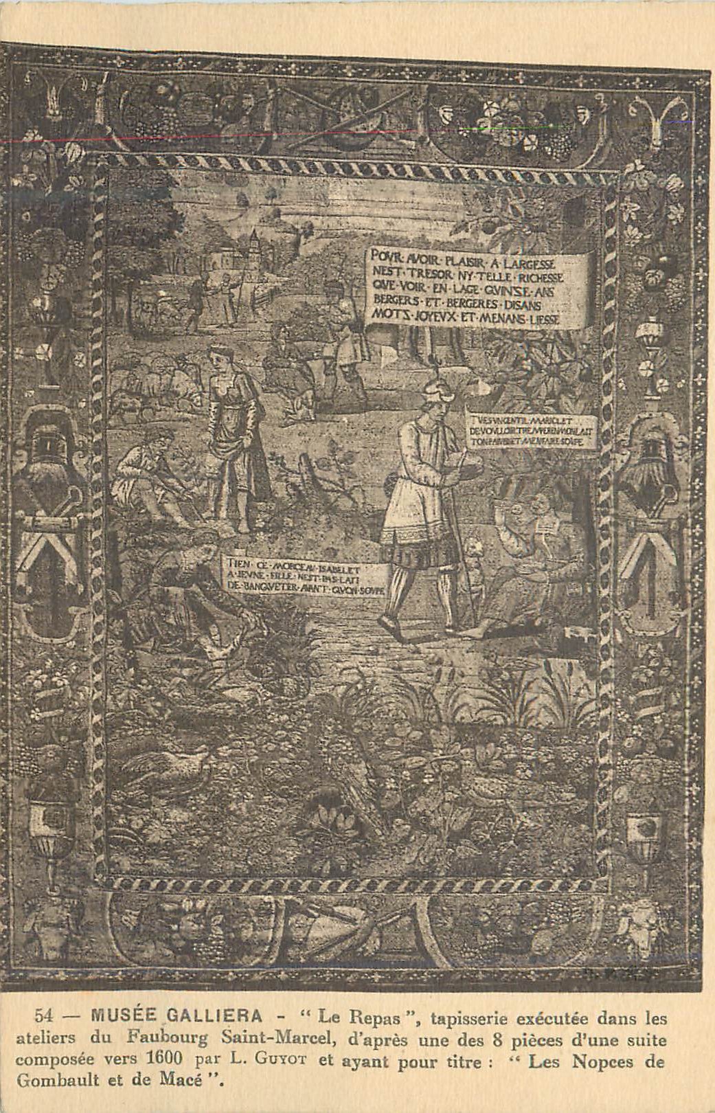 CPA Musee Galliera Le Repas Tapisserie executee dans les Ateliers du Faubourg Saint Marcel