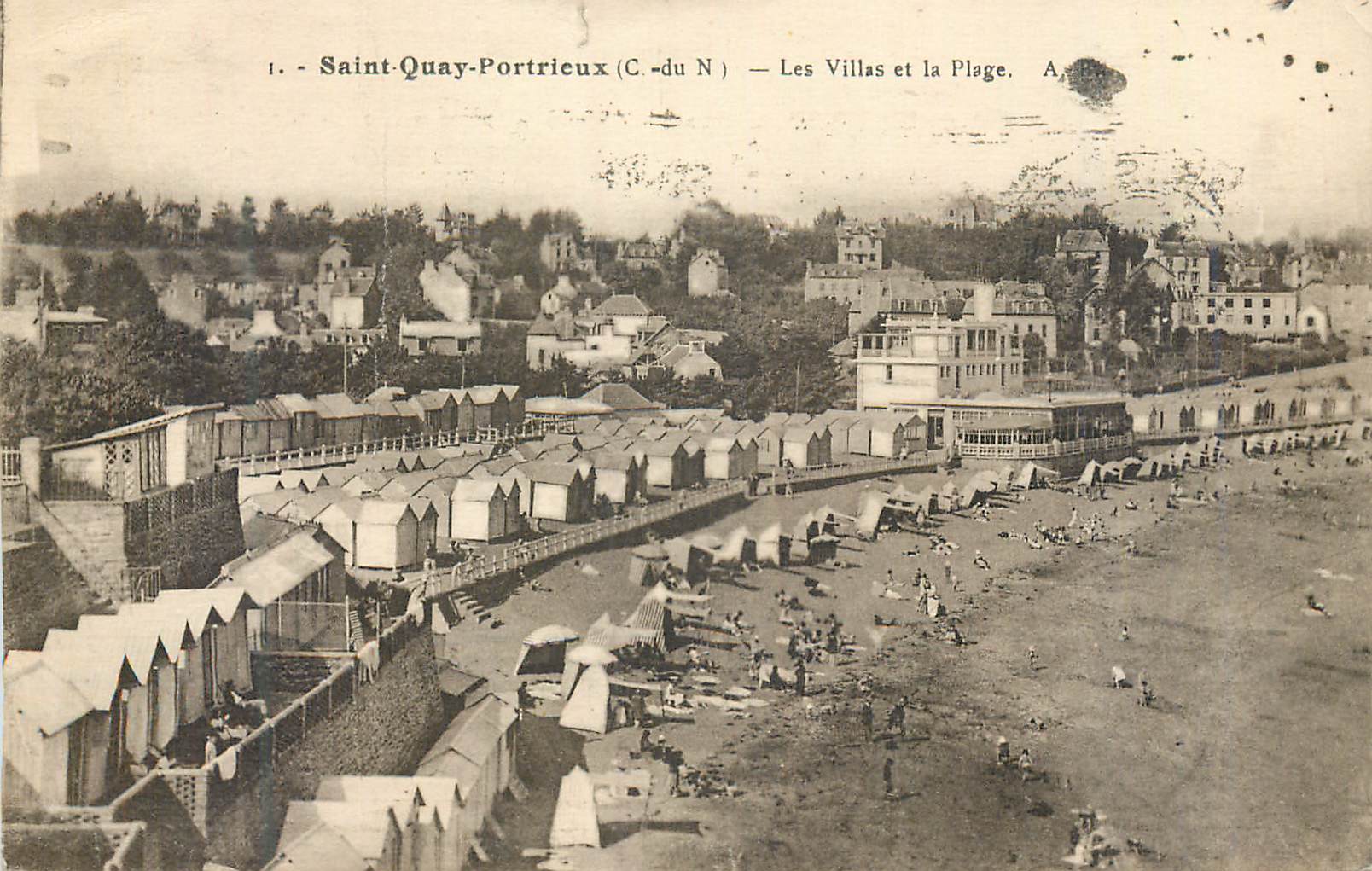 CPA Saint Quay Portrieux (C du N) Les Villas et la Plage