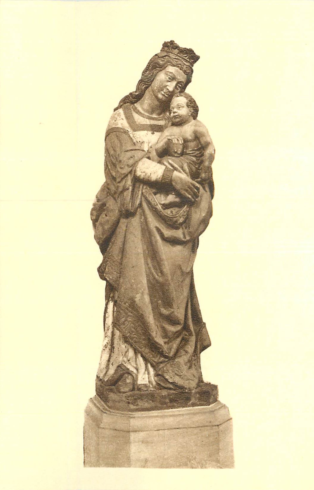 Statue de la Vierge à l'Enfant — éditeur et n° de série non lisibles