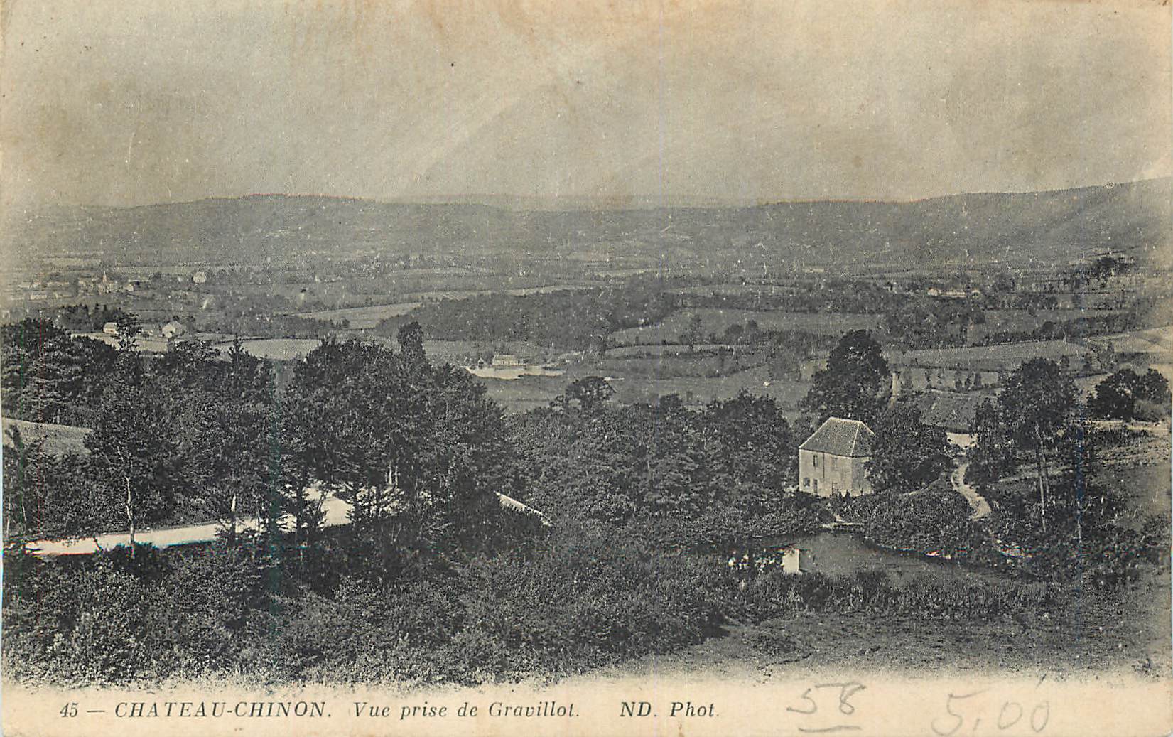 CPA Chateau Chinon Vue prise de Gravillot