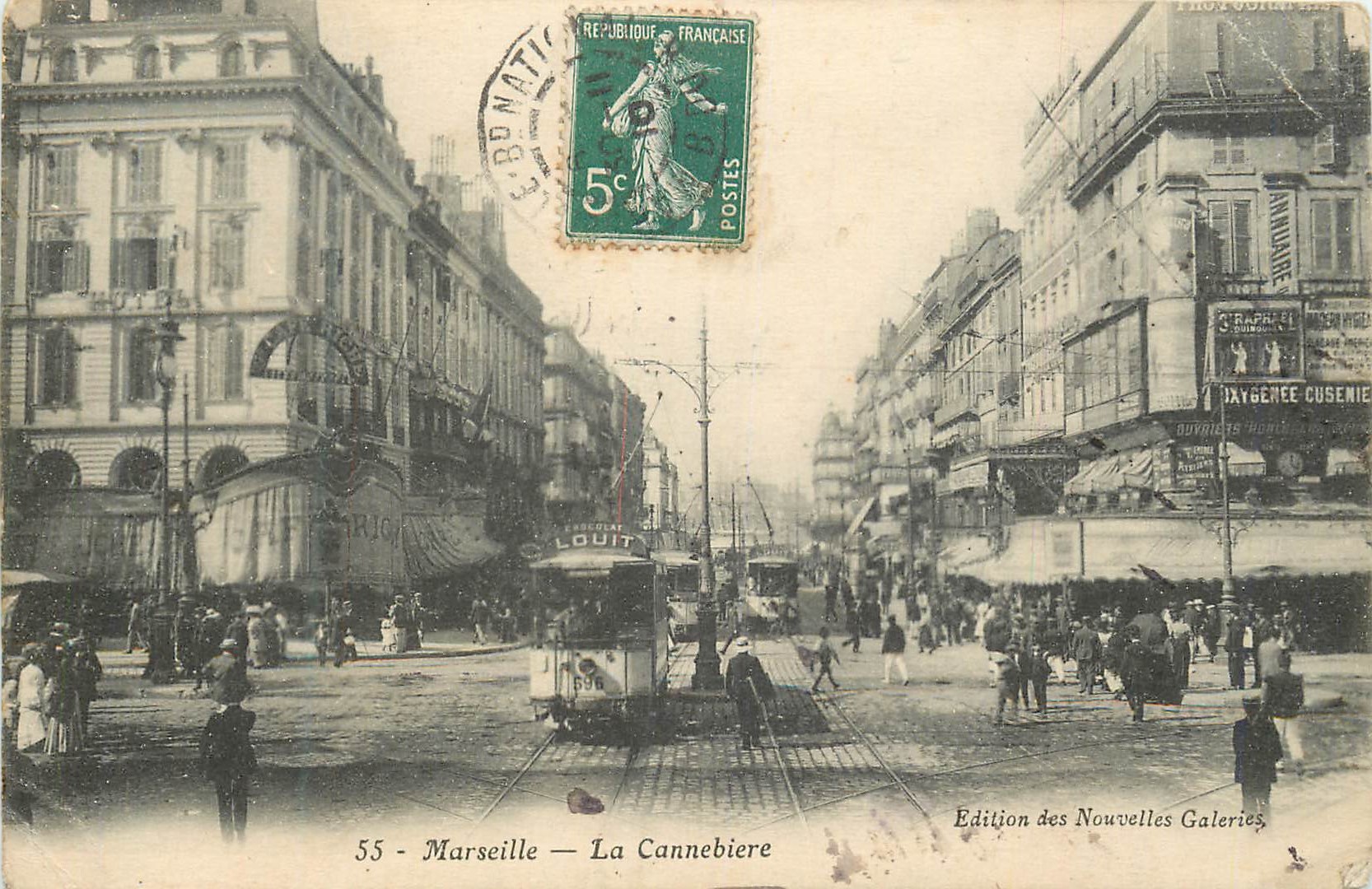 CPA Marseille La Cannebiere Tramway