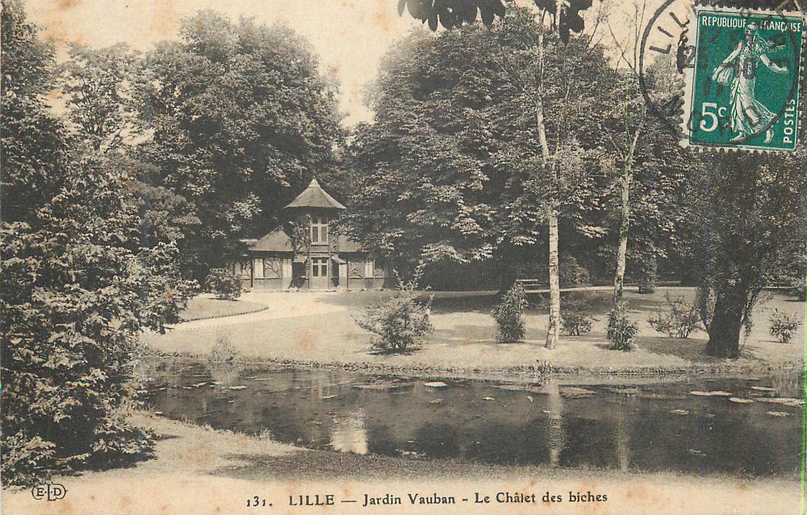 CPA Lille Jardin Vauban Le Chalet des Biches