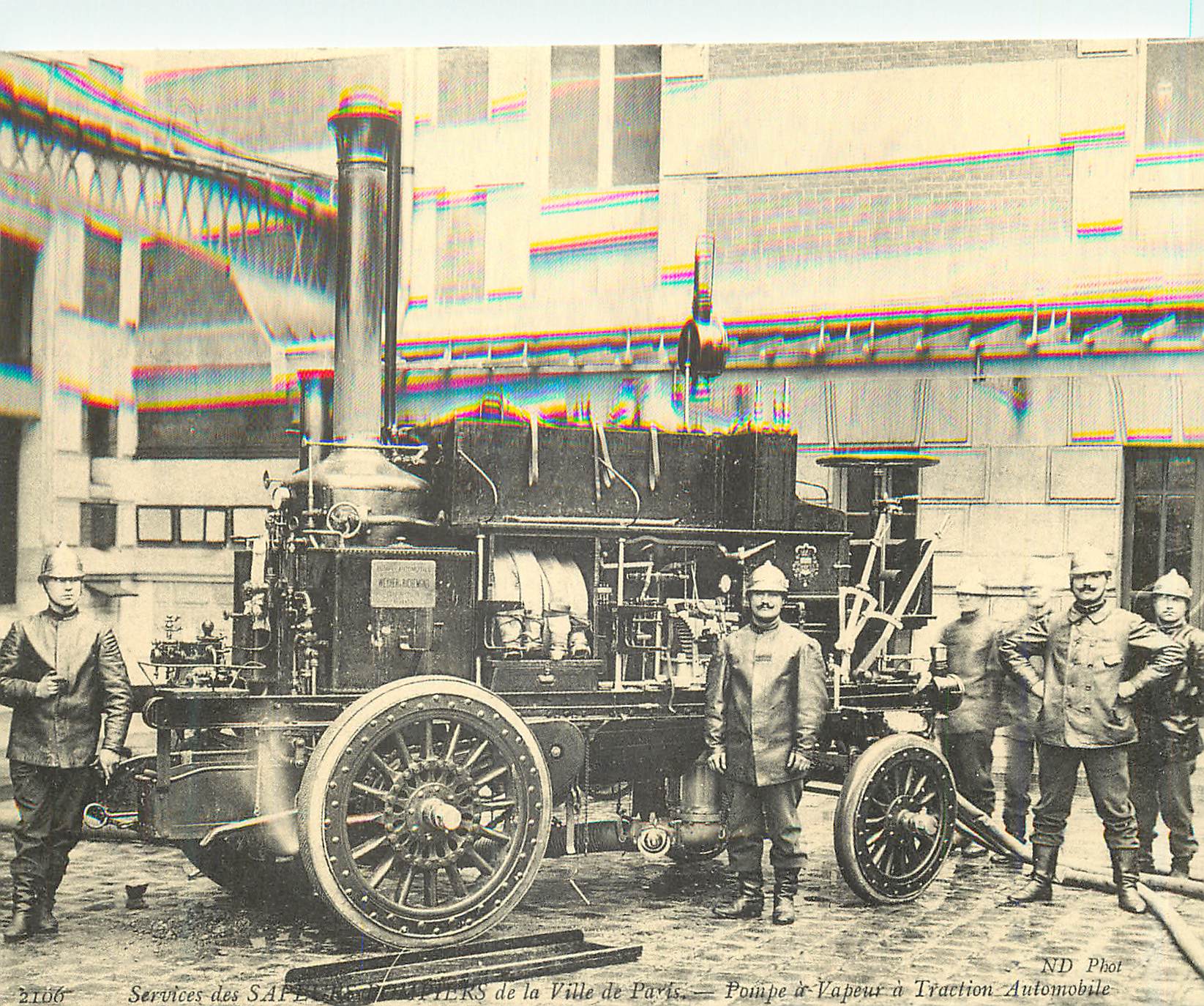 REPRO Services des SapeurS pompiers de la Ville de Paris Pompe a Vapeur a Traction Automobile