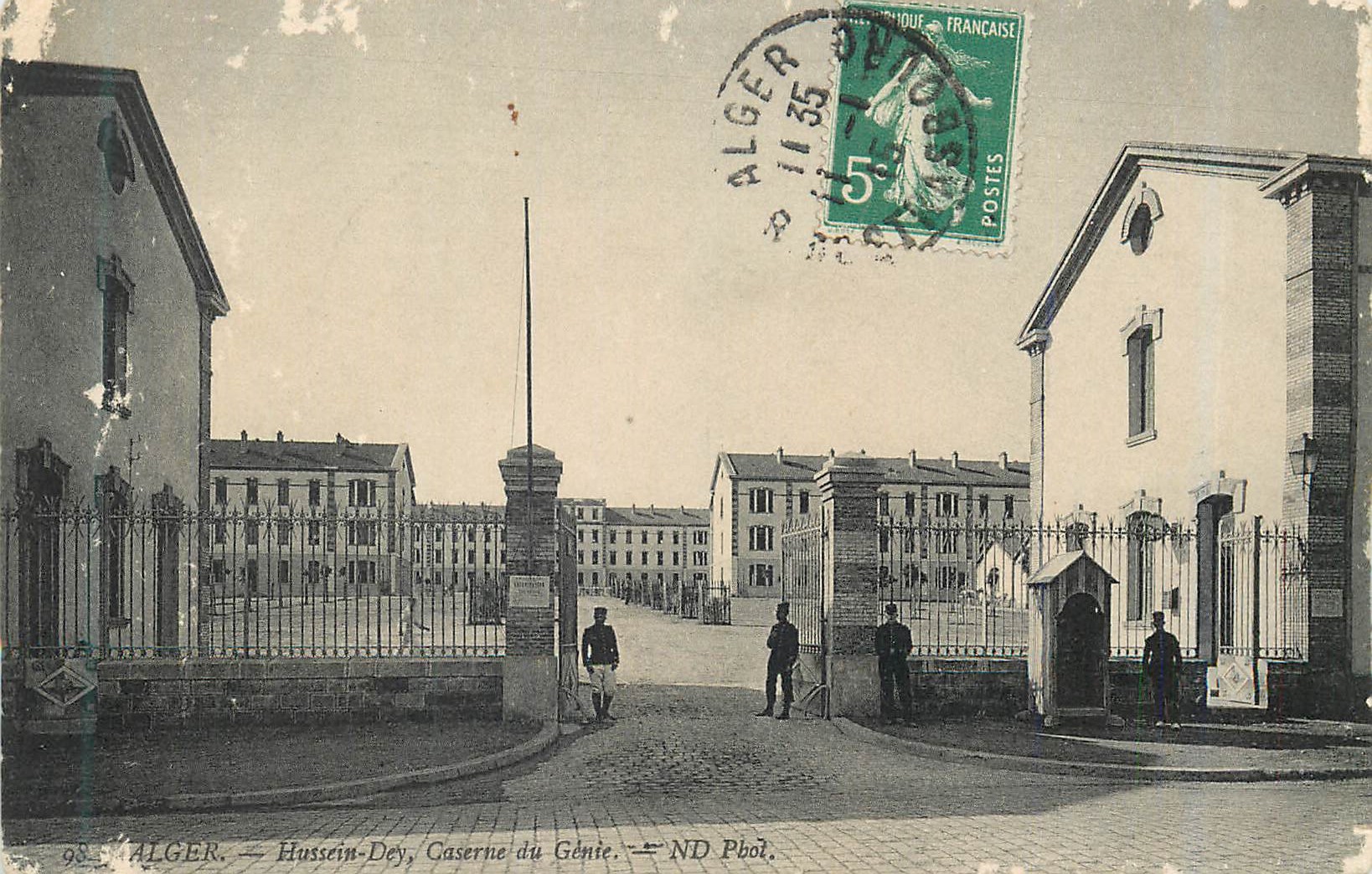CPA Alger Hussein Dey Caserne du Genie Militaria