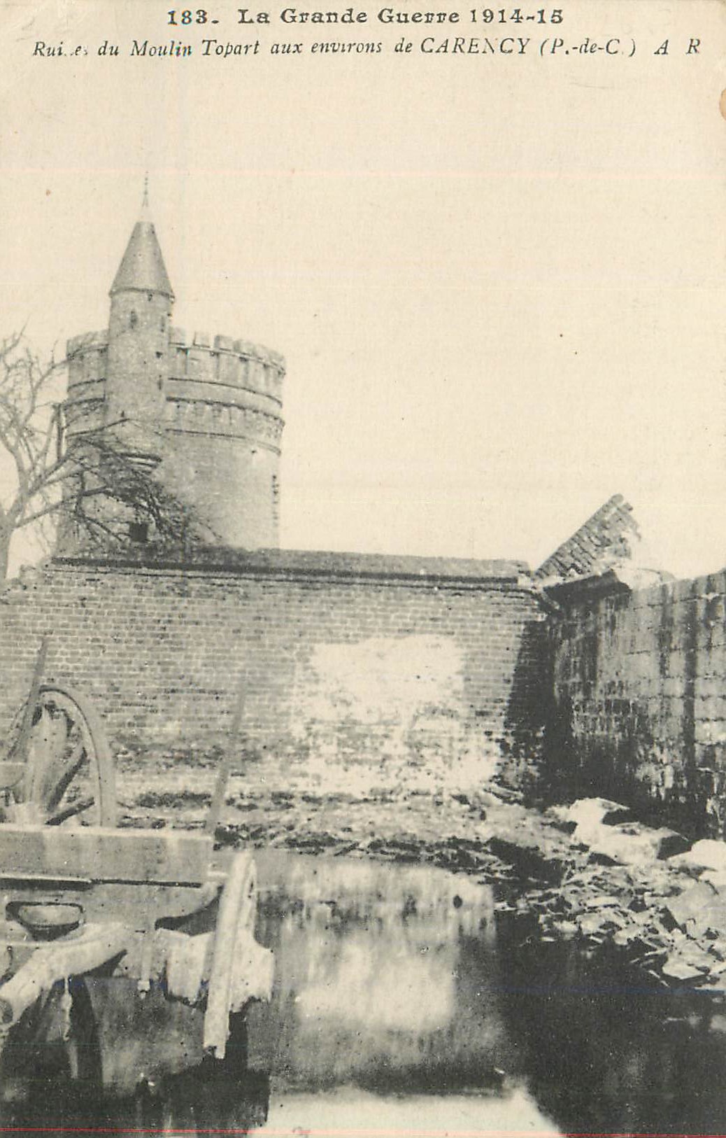 CPA La Grande Guerre 1914 1915 Ruines du Moulin Topart aux environs de Carency (P de C)