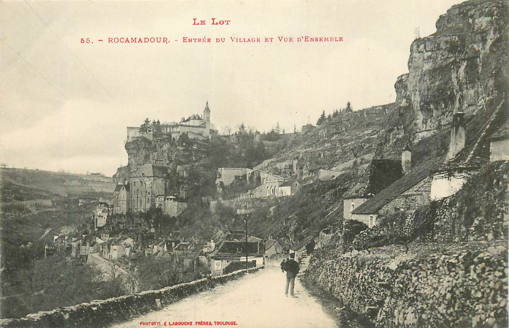 CPA Rocamadour Le Lot Entree du Village et Vue d'Ensemble