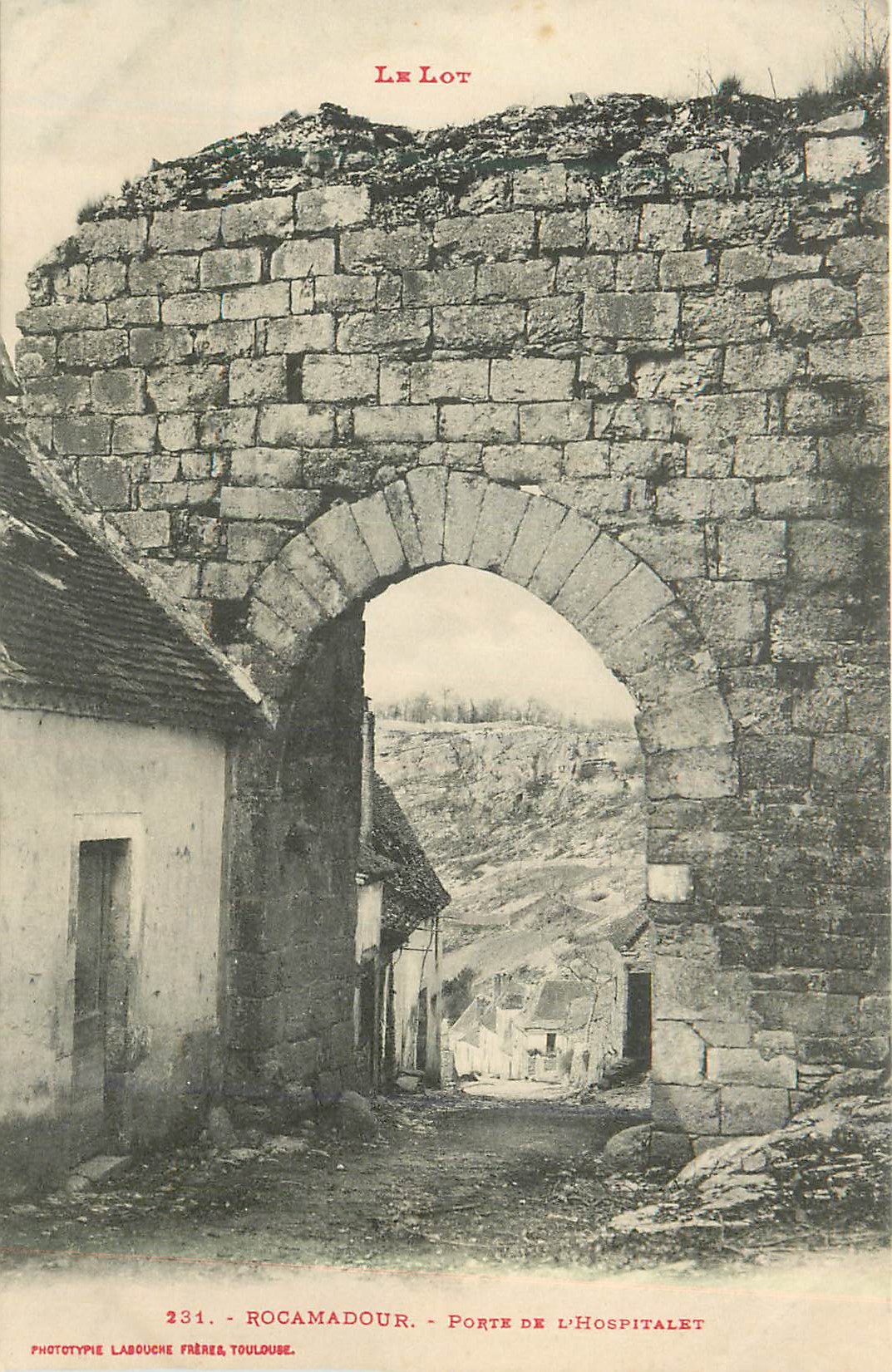 Rocamadour - Porte de l'Hospitalet — Phototype Labouche Frères, Toulouse, n° 231