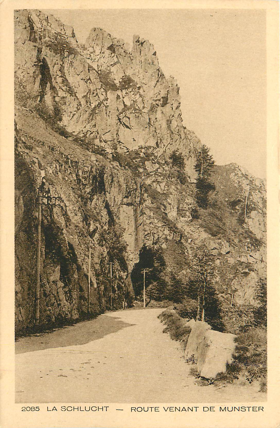 CPA La Schlucht Route venant de Munster