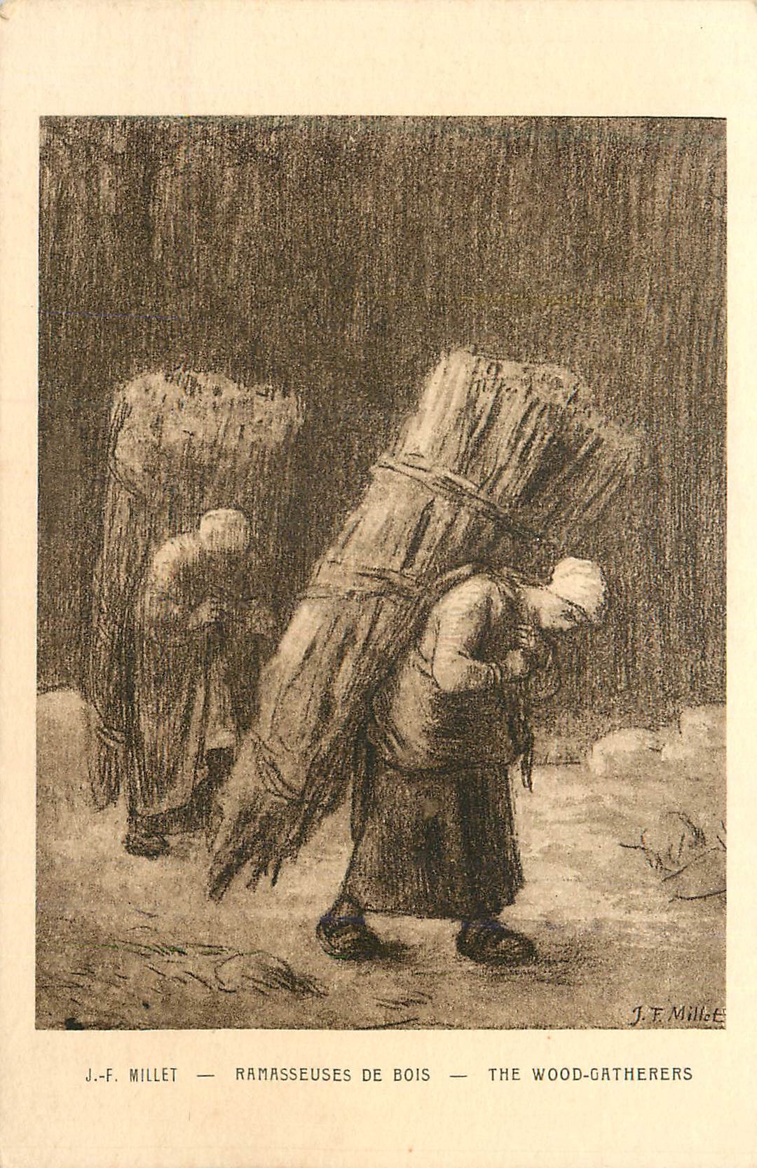 CPA Ramasseuses de Bois Millet