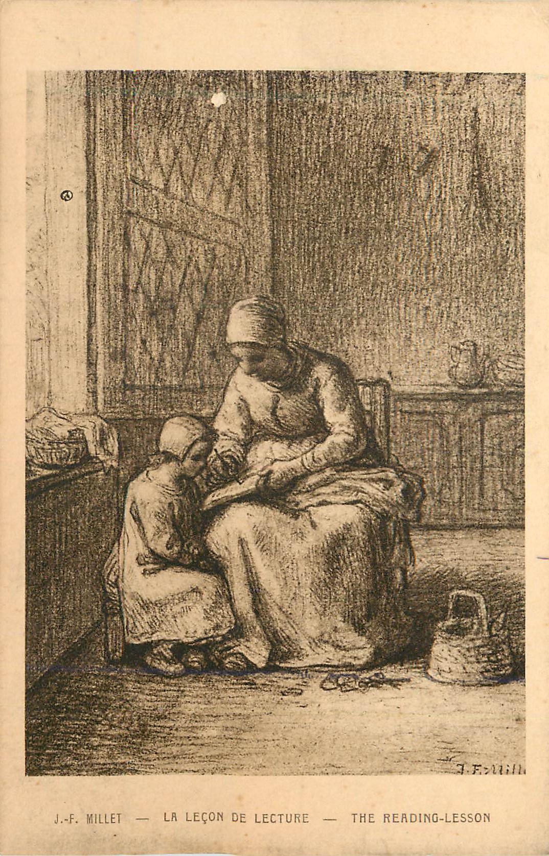 CPA La Lecon de Lecture Millet