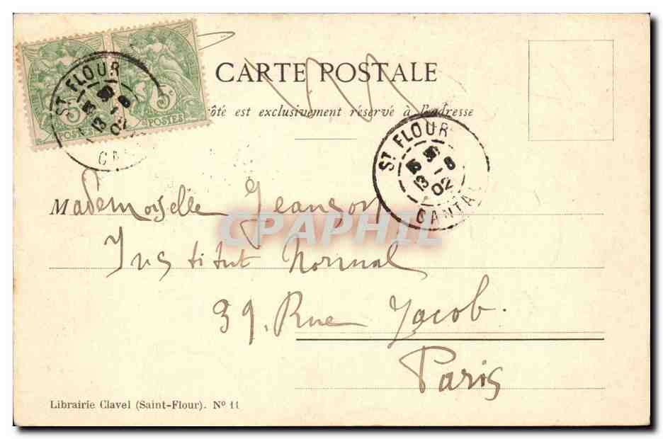 CPA Le Cantal Paysans sanflorains  — Verso