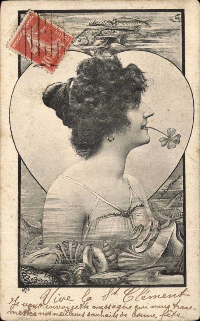 Vrouw met een vierblad — Saint-Clément — Uitgever: C. G. B. (n° 1374)