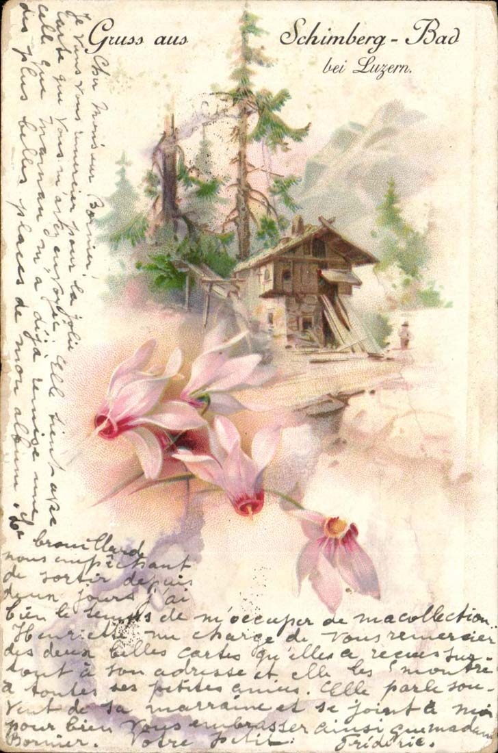 CPA Fantaisie GRuss aus Schimberg Bad bei Luzern Suisse