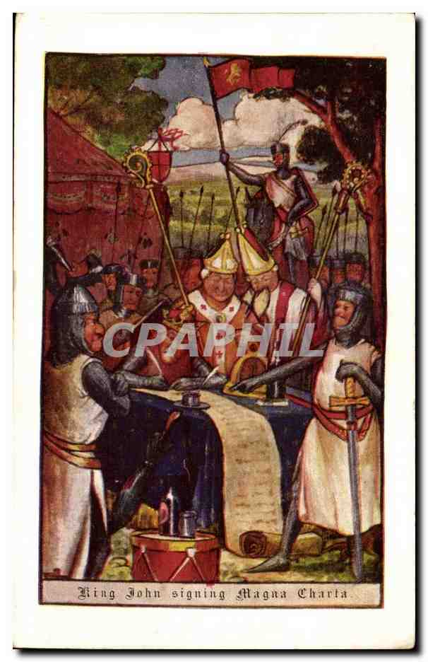 CPA King John signing Magna Charta (le roi Jean signant la Magna carta)
