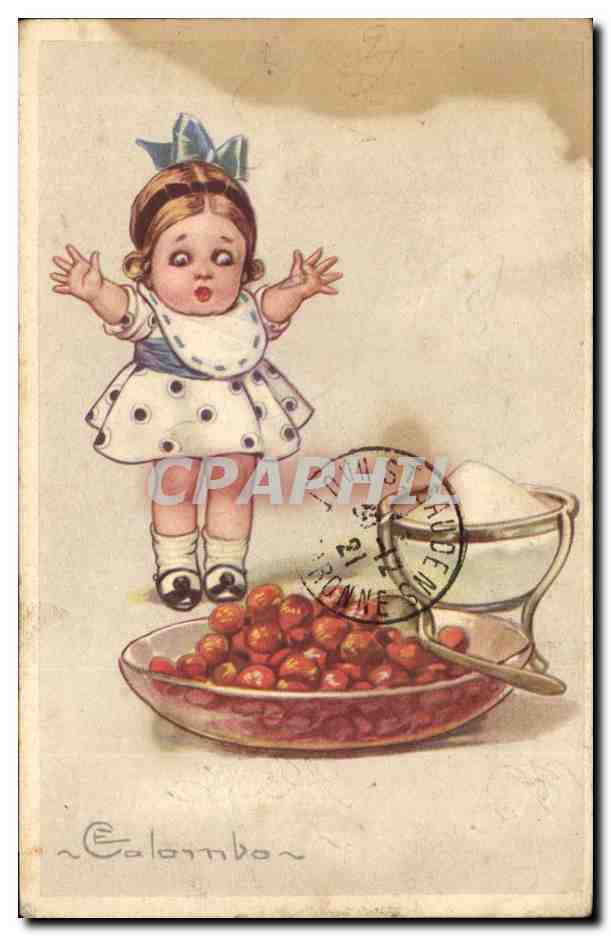 CPA Fantaisie Enfant et tarte aux cerises
