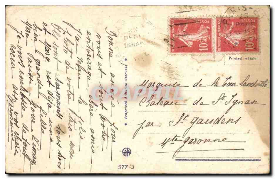 CPA Fantaisie Enfant et tarte aux cerises — Rückseite