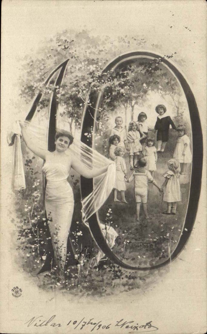 CPA Fantaisie 10 (chiffre enfants)