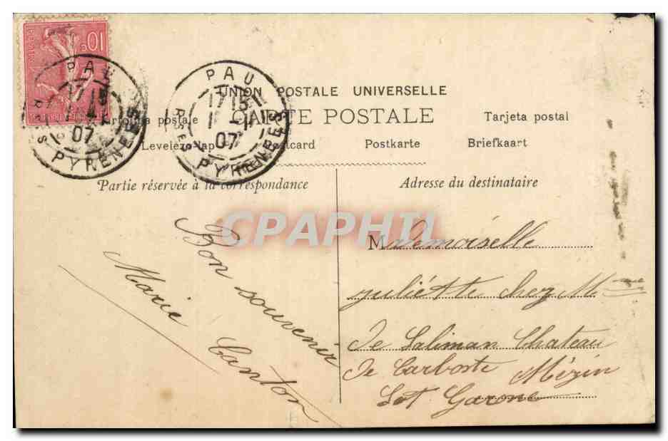 Fantaisie - Femme - Bonne Annee - CPA  — Rückseite