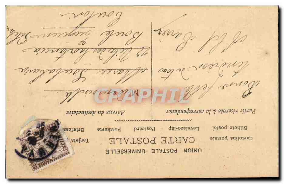 Fantaisie - Joyeux Anniversaire - Femme CPA  — Verso