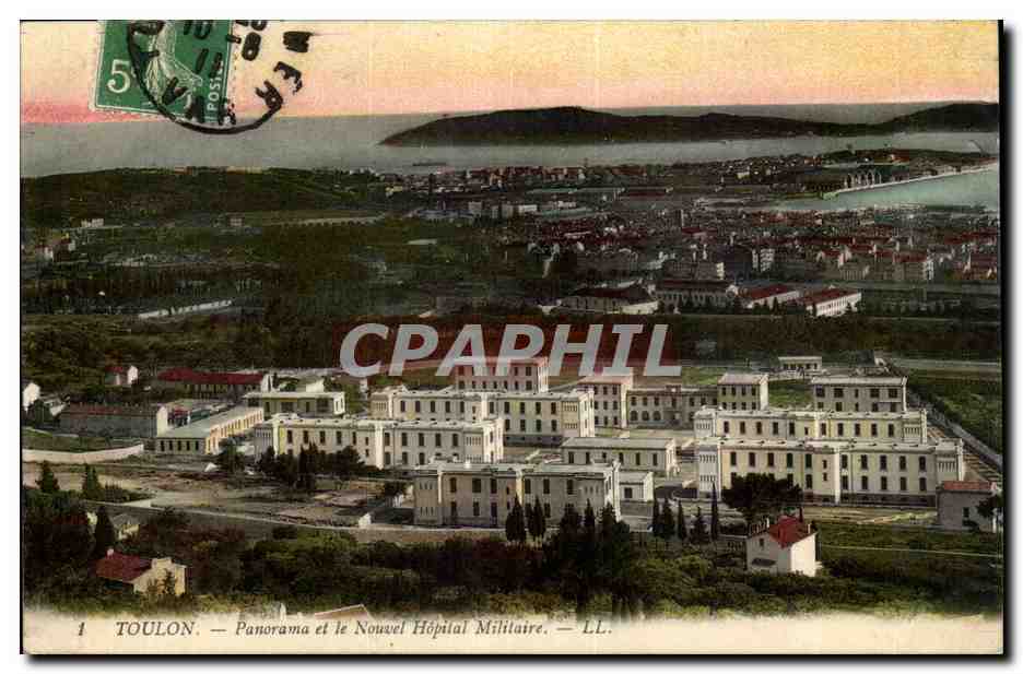 Toulon — Panorama et le Nouvel Hôpital Militaire — LL.