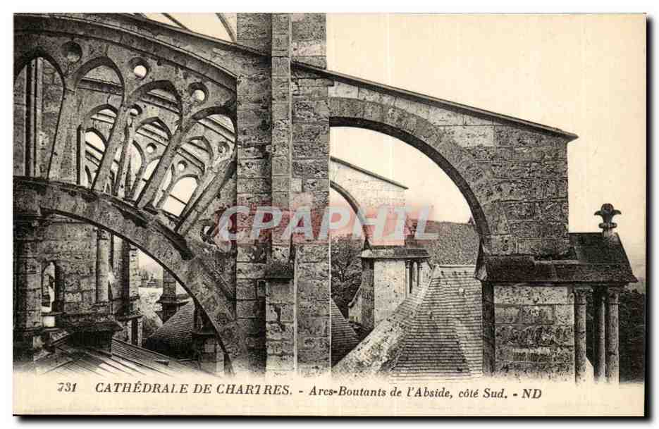 Chartres - Arcs Boutants de l'Abside cote Sud CPA 