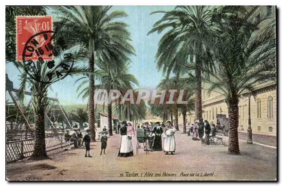 Toulon. L'Allée des Palmiers. Place de la Liberté — éditeur L.V. & Cie, n° 361