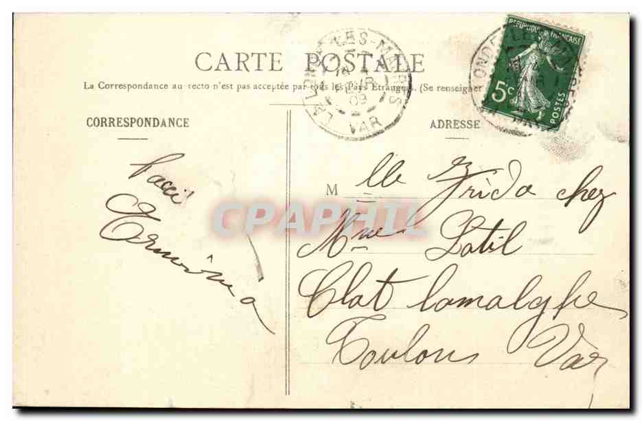 La Londe CPA Ancien chateau des Bormettes — Rückseite
