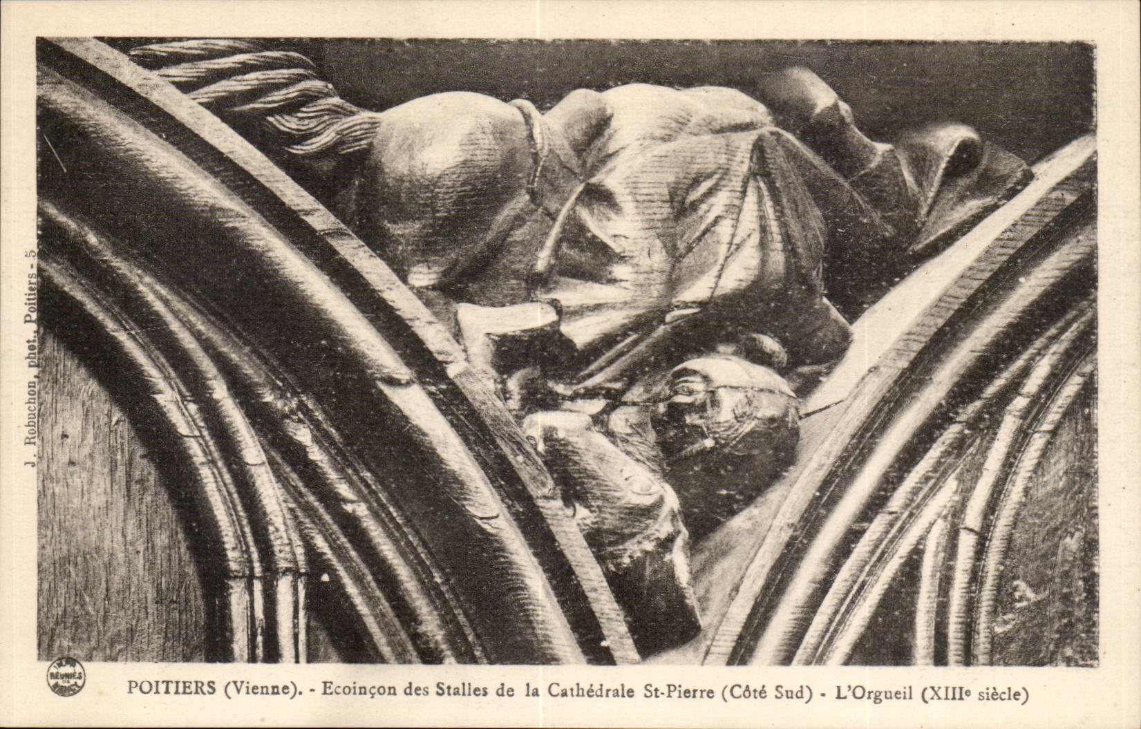 Poitiers (Vienne) - Ecoinçon des Stalles de la Cathédrale St-Pierre (Côté Sud) - L'Orgueil (XIIIe siècle) - J. Robuchon, phot. Poitiers - 5