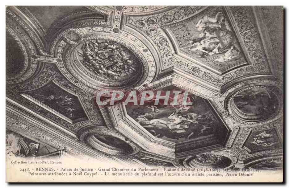 Rennes - Palais de Justice - Grand'Chambre du Parlement - Plafond dessiné (1656-1665) par Bernard Charles