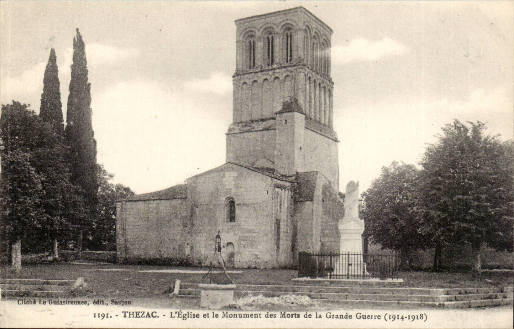 Thézac - The Church and the Monument to the Dead of the Great War (1914-1918)