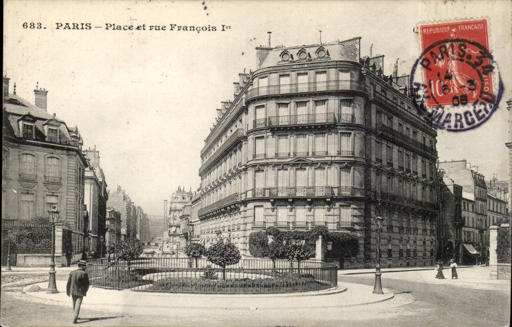 Paris CPA Place et rue Francois 1er