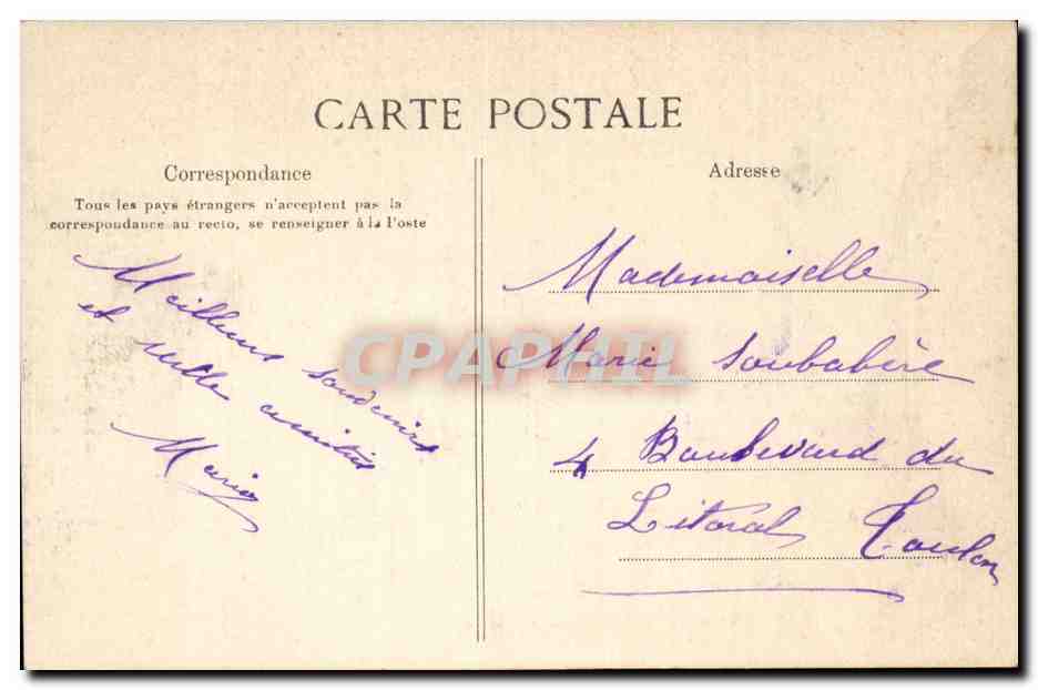 Fontainebleau — Grande Rue e la Chiesa — Cartolina d'epoca n° 68 — Verso