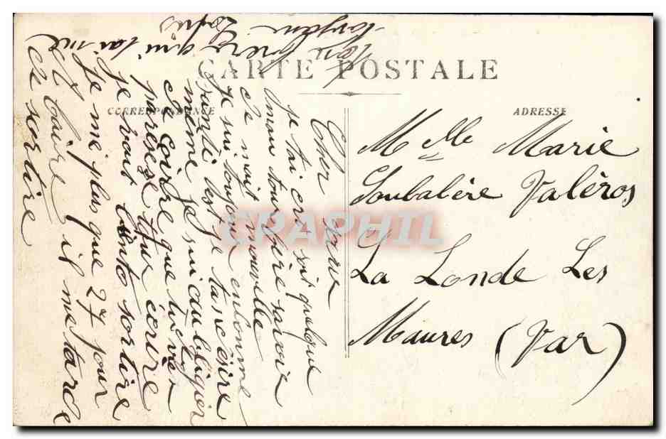Marseille CPA Fontaine Estrangin — Verso