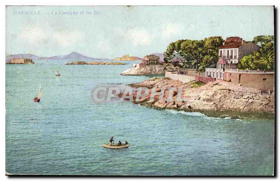 Marseille CPA La corniche et les iles