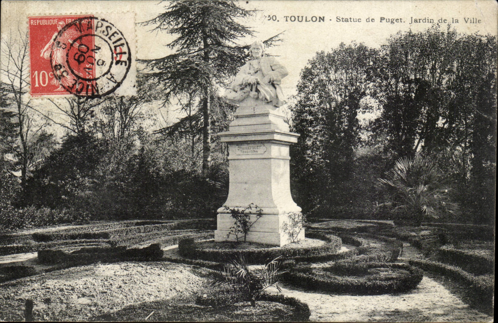 Toulon - Statue de Puget. Jardin de la Ville — éditeur Chardard & Cie, n°30