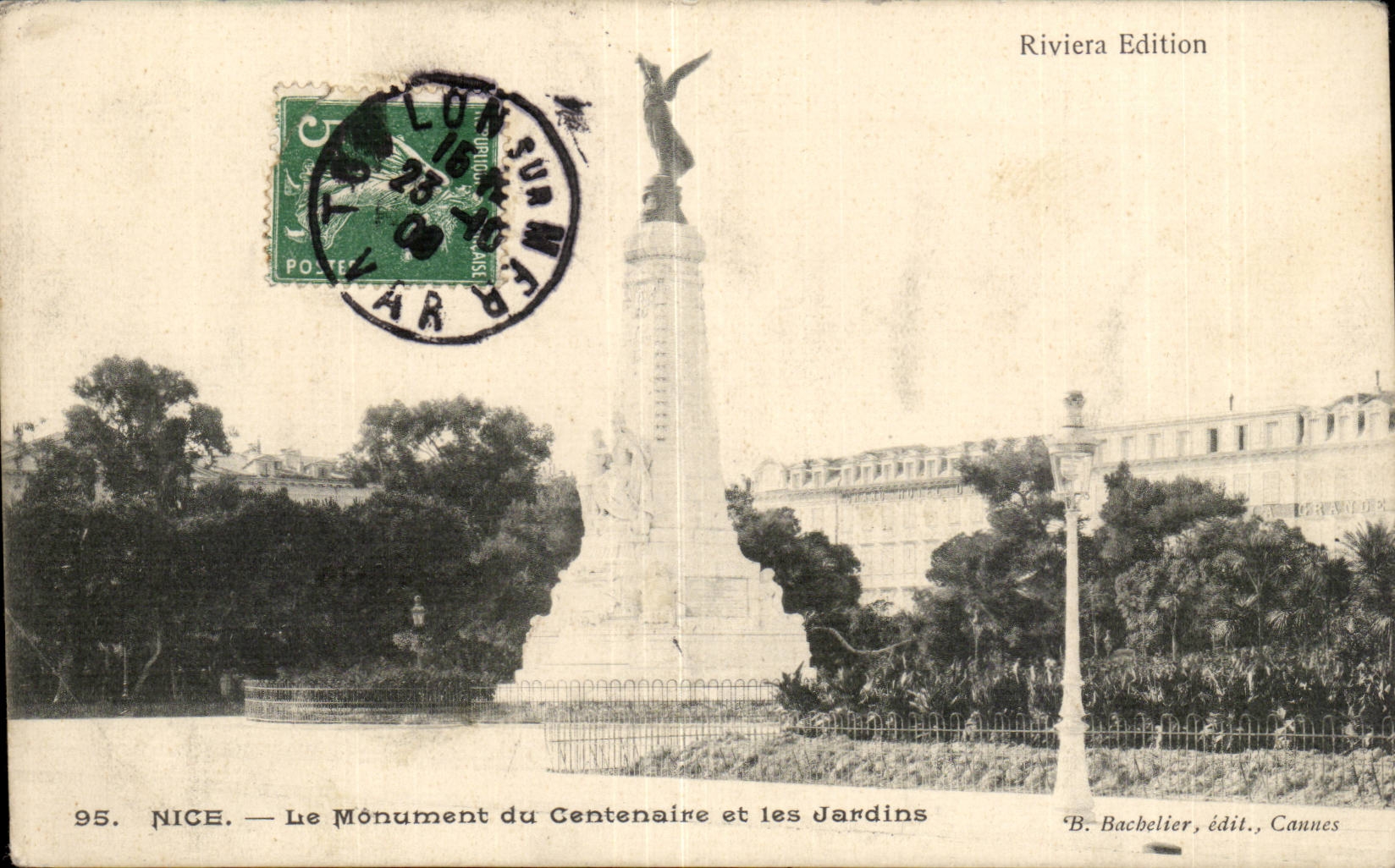 Nice CPA Le monument du centenaire et les jardins