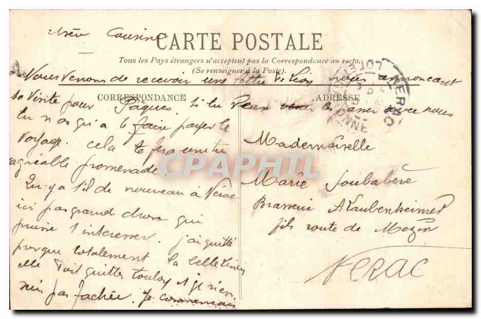Nice CPA La jetee promenade — Rückseite