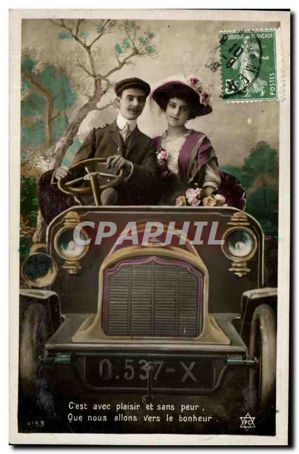 Coppie in auto — Editore Ubuque e Ancaise, n. 4153