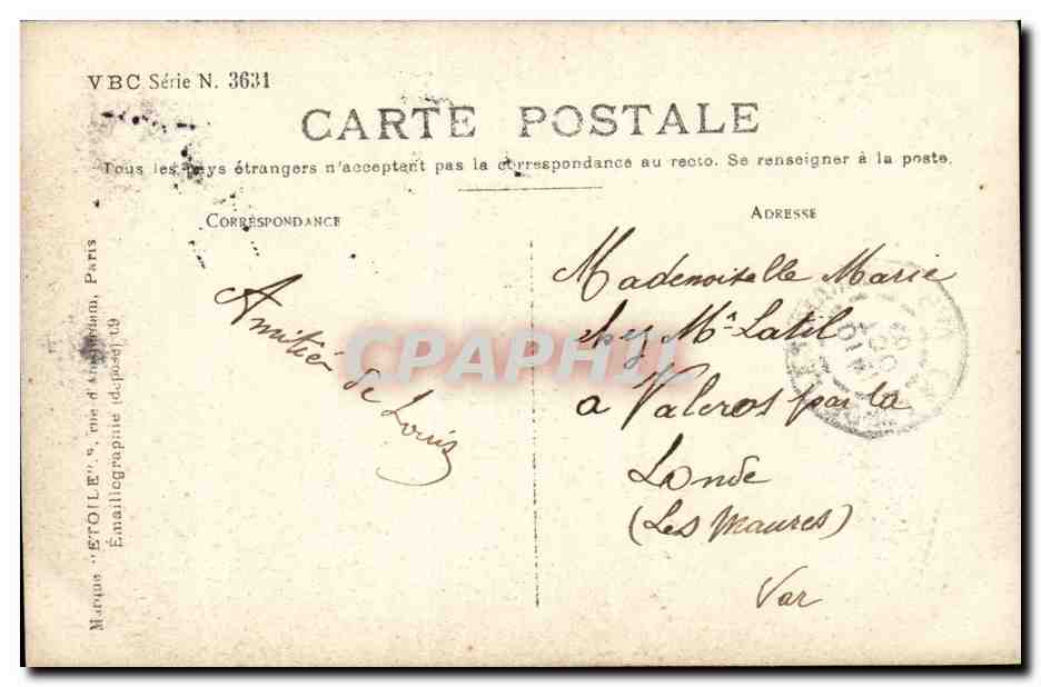 CPA FAntaisie Couple Chagrins et soucis tout peut s'oublier — Rückseite