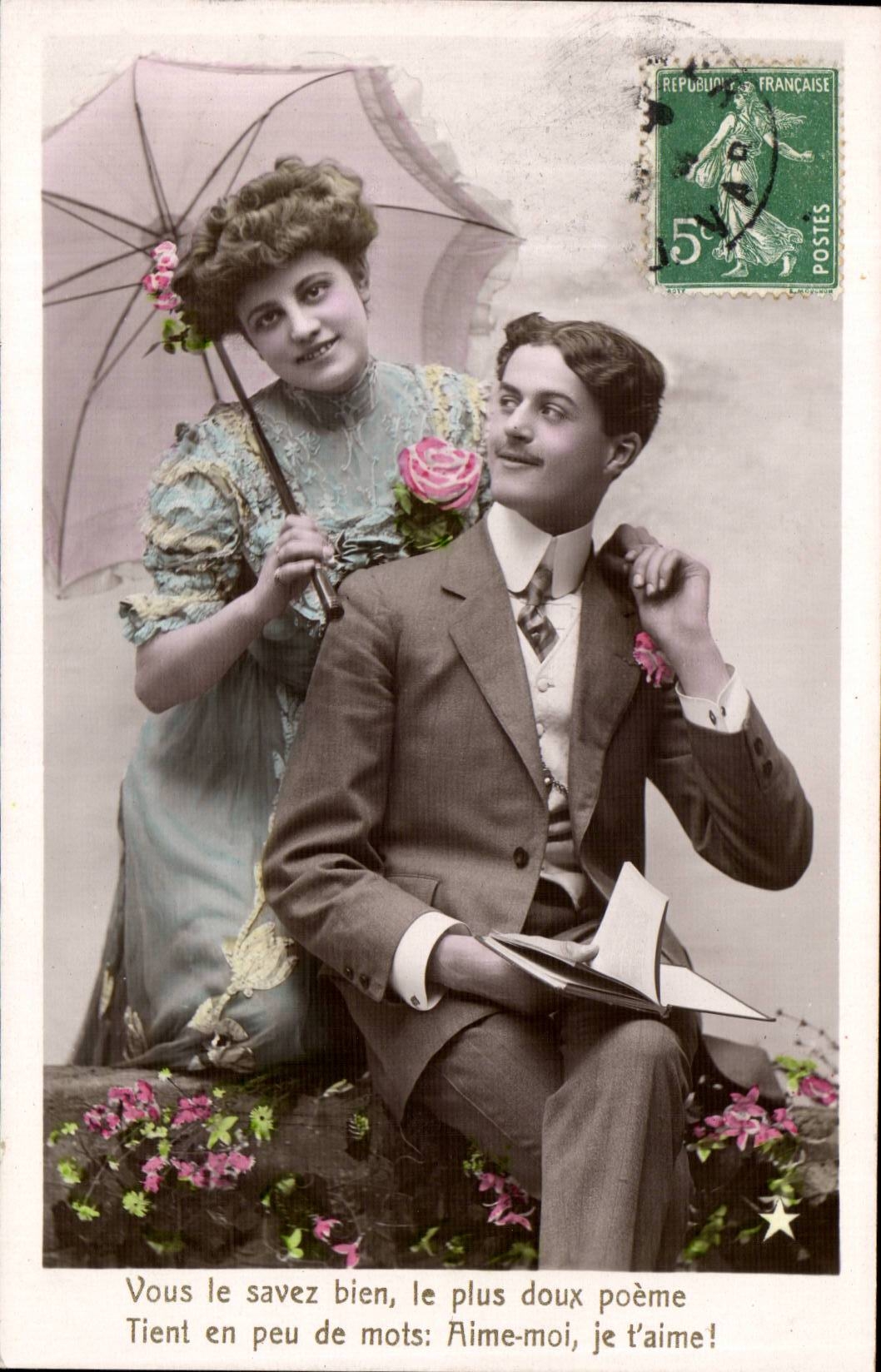 CPA FAntaisie Couple Vous le savez bien le plus doux poeme 