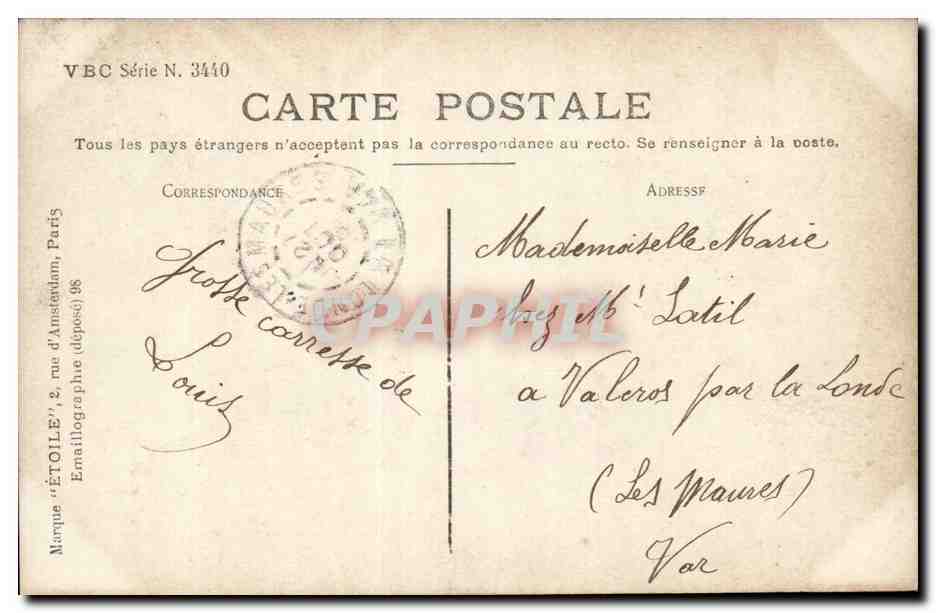 CPA FAntaisie Couple et enfant Aussi sur eest toujours ma legendaire adresse — Verso