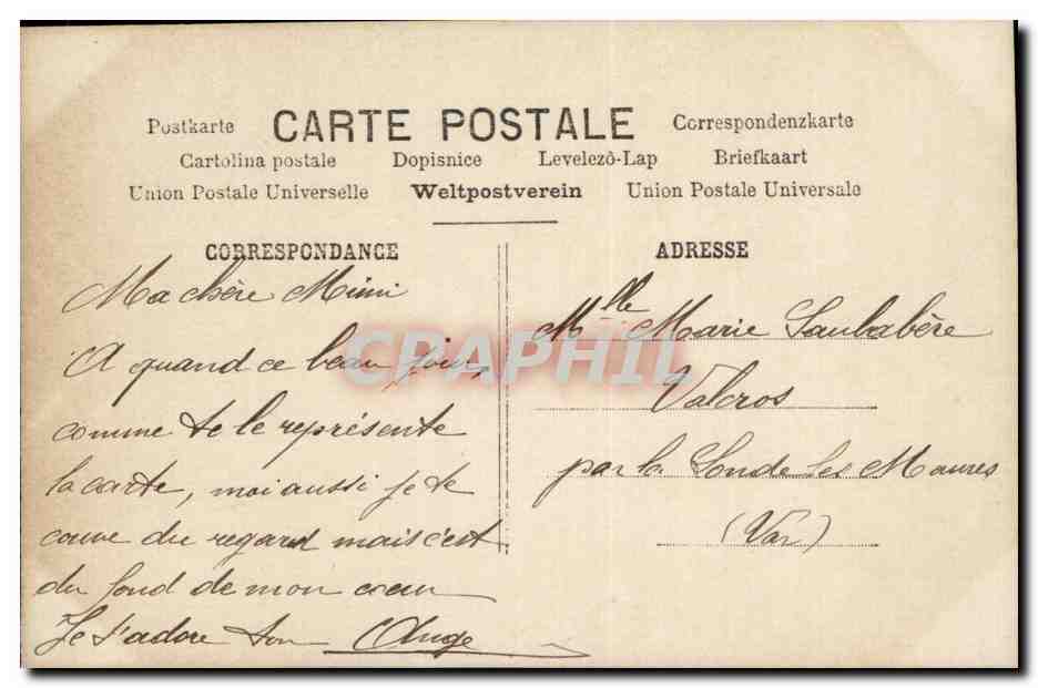 CPA FAntaisie Couple Voeux de bonheur — Rückseite