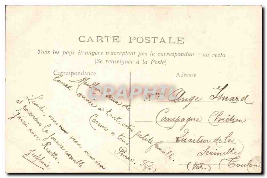 CPA FAntaisie Enfant — Rückseite