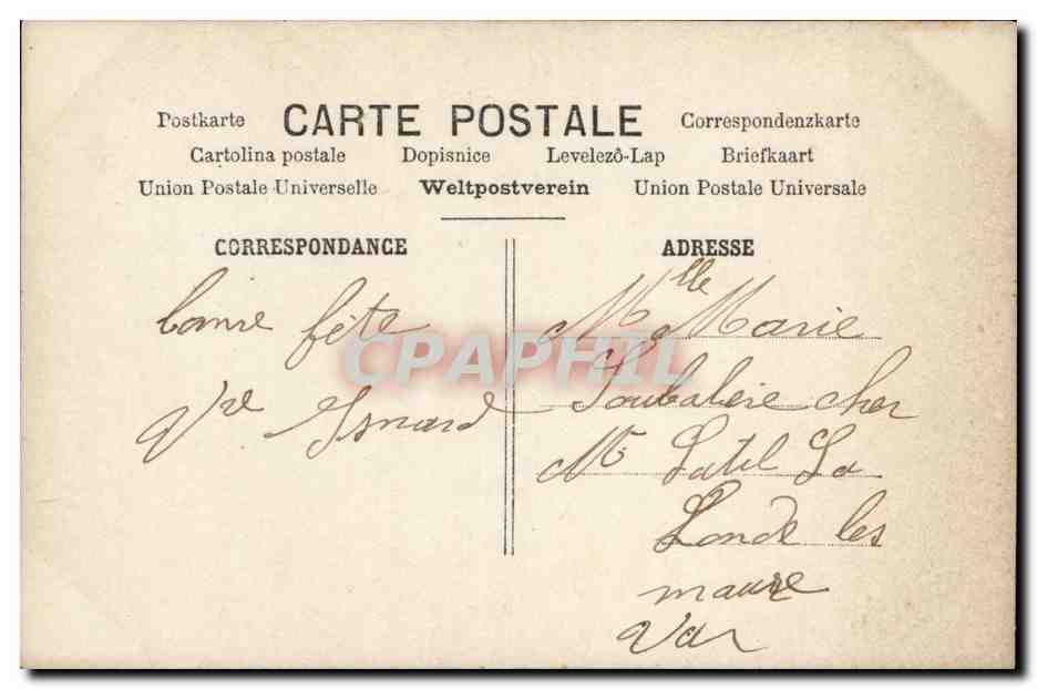 Femme en robe fleurie devant un étal de fleurs — 'Vie de Marie' — éditeur ARS, Paris, n°28 — Achterkant