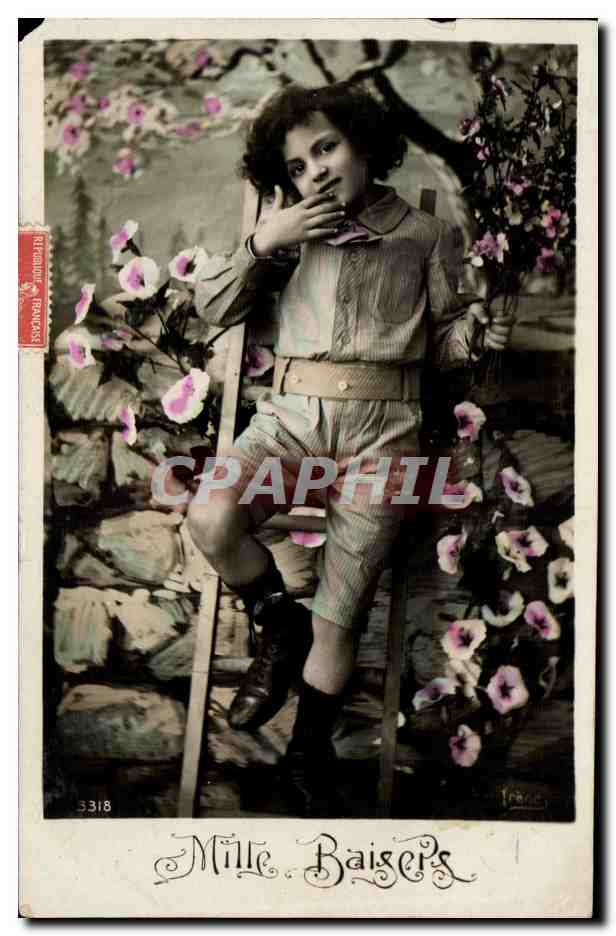 CPA FAntaisie Enfant Mile baisers