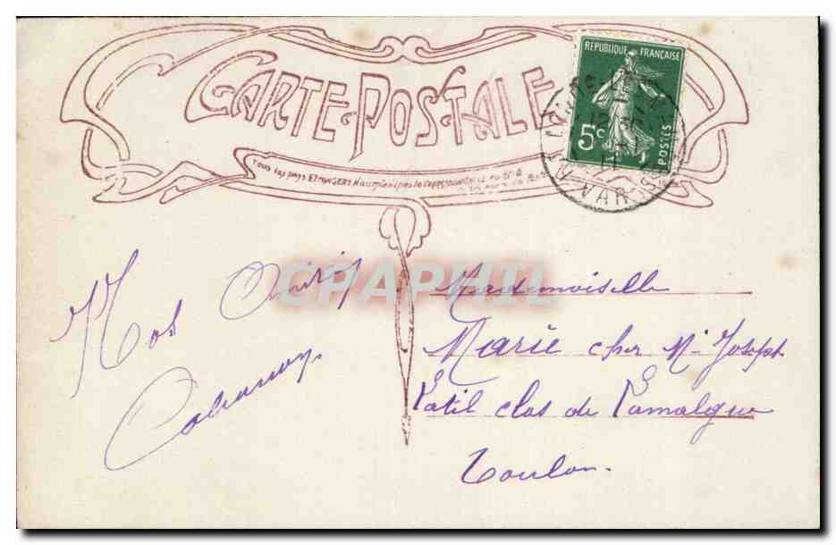 CPA FAntaisie Couple Bonne annee — Rückseite