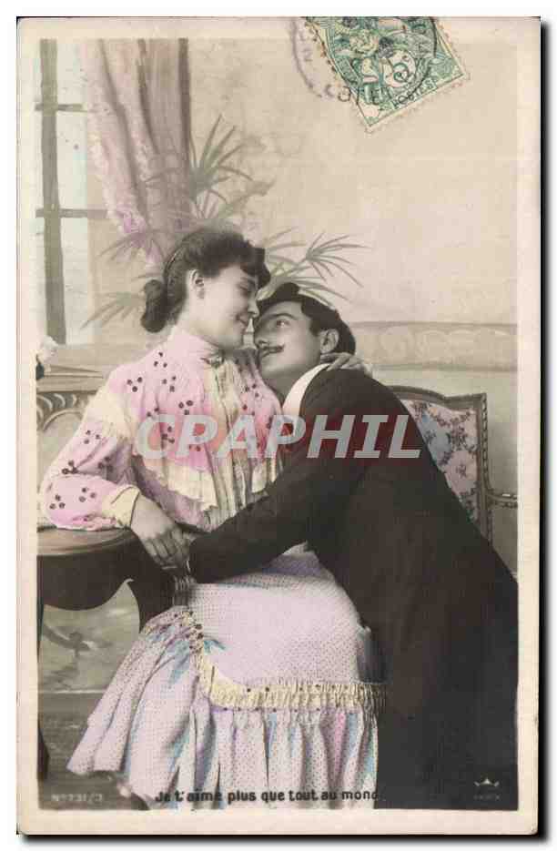 CPA FAntaisie Couple Je t'aime plus que tout au monde