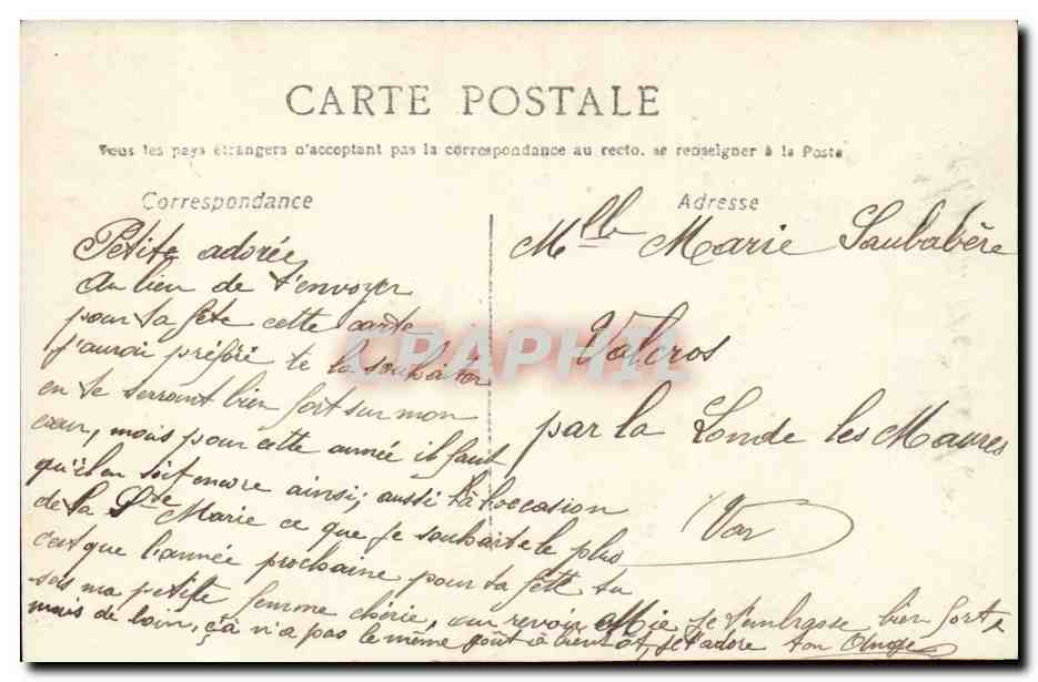 CPA FAntaisie Couple Bonne fete — Rückseite