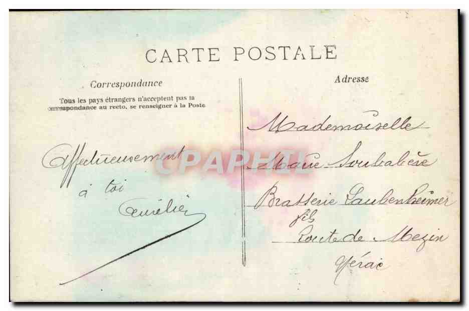 CPA FAntaisie Couple A l'amour a la guerre il saura toujours vaincre (militaria Alsace) — Rückseite