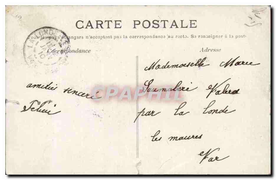 CPA FAntaisie Couple Les commandements d'amour — Rückseite